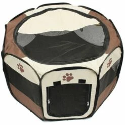 HANBING Octogone Pliable Pour Tente Pour Animaux De Compagnie (marron) 7 HANBING Octogone Pliable Pour Tente Pour Animaux De Compagnie (marron) -Niche, chenil, enclos et parc pour chien Soldes 2022 54995448 3