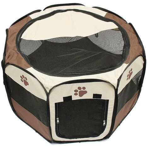 HANBING Octogone Pliable Pour Tente Pour Animaux De Compagnie (marron) 3 HANBING Octogone Pliable Pour Tente Pour Animaux De Compagnie (marron) – Image 3