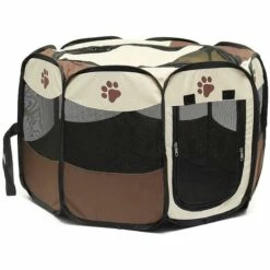 HANBING Octogone Pliable Pour Tente Pour Animaux De Compagnie (marron) 8 HANBING Octogone Pliable Pour Tente Pour Animaux De Compagnie (marron) -Niche, chenil, enclos et parc pour chien Soldes 2022 54995448 4