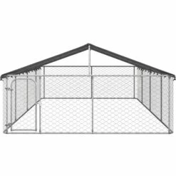 VidaXL Chenil D'extérieur Avec Toit Pour Chiens 600x300x150 Cm - Argent