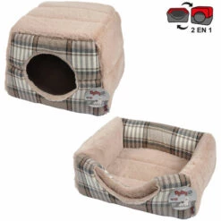 1001KDO POUR ANIMAUX Panier Niche 2 En 1 40 Cm Beige