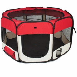 SiFree®Parc Pour Chien Chat Pliable,Pet House Tent Pliable ,Pet Chiot Chien Rouge