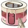 Fei Yu Clôture Ronde Intérieure/extérieure Pour Parc Animalier Portable Pliable (Pink-s)