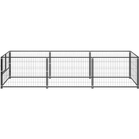 INLIFE Chenil Noir 3 M² Acier 1 INLIFE Chenil Noir 3 M² Acier