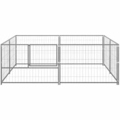 INLIFE Chenil Argenté 4 M² Acier -Niche, chenil, enclos et parc pour chien Soldes 2022 55640564 3