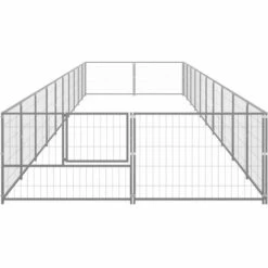 INLIFE Chenil Argenté 20 M² Acier -Niche, chenil, enclos et parc pour chien Soldes 2022 55642670 3