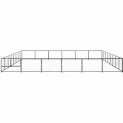 INLIFE Chenil Noir 48 M² Acier -Niche, chenil, enclos et parc pour chien Soldes 2022 55642958 3