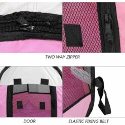 Parc Pour Animaux Pliable Parc Pour Chiens En Déplacement Enclos Pour Chats En Déplacement Parc Pour Chiots En Polyester(73 X 73 X 43 Cm)-Macaron -Niche, chenil, enclos et parc pour chien Soldes 2022 55826155 3