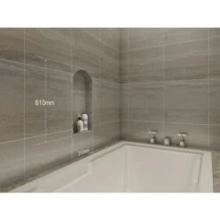 VENTE-UNIQUE.COM Niche De Douche à Encastrer Arrondie Et Prête à Carreler MARLA - 31x61 Cm - Gris -Niche, chenil, enclos et parc pour chien Soldes 2022 55883693 3