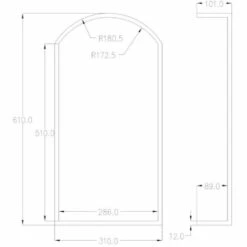 VENTE-UNIQUE.COM Niche De Douche à Encastrer Arrondie Et Prête à Carreler MARLA - 31x61 Cm - Gris -Niche, chenil, enclos et parc pour chien Soldes 2022 55883693 5