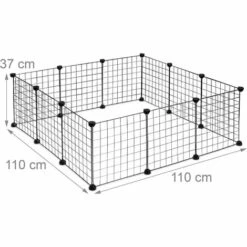 STOMO Enclos Pour Petits Animaux Domestiques DIY Parc Extensible Cage Grille Clapier Grillage Pack De 12, Noir -Niche, chenil, enclos et parc pour chien Soldes 2022 55942904 4