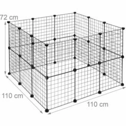 STOMO Enclos Pour Petits Animaux Domestiques DIY Parc Extensible Cage Grille Clapier Grillage Pack De 24, Noir -Niche, chenil, enclos et parc pour chien Soldes 2022 55942943 4
