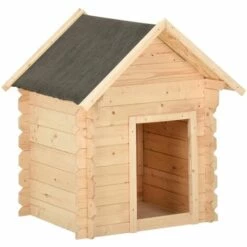VidaXL Niche Pour Chien 80x80x100 Cm Bois De Pin Massif - Brun