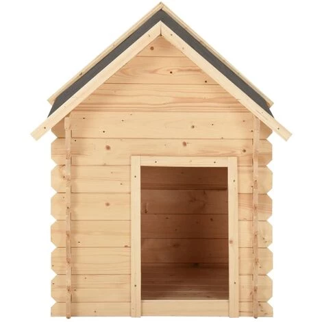 VidaXL Niche Pour Chien 80x80x100 Cm Bois De Pin Massif - Brun 2 VidaXL Niche Pour Chien 80x80x100 Cm Bois De Pin Massif - Brun – Image 2