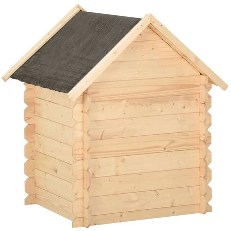 VidaXL Niche Pour Chien 80x80x100 Cm Bois De Pin Massif - Brun 4 VidaXL Niche Pour Chien 80x80x100 Cm Bois De Pin Massif - Brun – Image 4