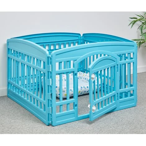 Iris Ohyama, Parc à Chiot / Enclos Chien Porte à 2 Verrous & Clips Modulable, Résistant Aux Intempéries, Pour Chien - Pet CircleCI-604E, Bleu Azur 2 Iris Ohyama, Parc à Chiot / Enclos Chien Porte à 2 Verrous & Clips Modulable, Résistant Aux Intempéries, Pour Chien - Pet CircleCI-604E, Bleu Azur – Image 2