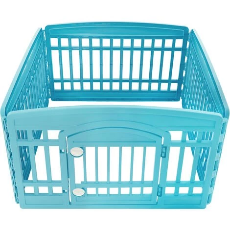 Iris Ohyama, Parc à Chiot / Enclos Chien Porte à 2 Verrous & Clips Modulable, Résistant Aux Intempéries, Pour Chien - Pet CircleCI-604E, Bleu Azur 4 Iris Ohyama, Parc à Chiot / Enclos Chien Porte à 2 Verrous & Clips Modulable, Résistant Aux Intempéries, Pour Chien - Pet CircleCI-604E, Bleu Azur – Image 4