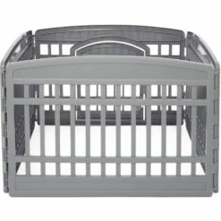 Iris Ohyama, Parc à Chiot / Enclos Chien Porte à 2 Verrous & Clips Modulable, Résistant Aux Intempéries, Pour Chien - Pet CircleCI-604E, Gris Métalisé -Niche, chenil, enclos et parc pour chien Soldes 2022 56131192 4