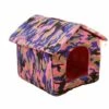 LUCKY-88 Niche Pour Animaux De Compagnie Pliable Et Lavable Toile Imperméable Intérieure Et Extérieure Maison Chaude Pour Animaux De Compagnie (camouflage Rouge S: 33*30*33)