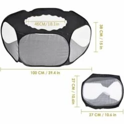 LTS FAFA Parc Pour Petits Animaux, Ten Te Cage Pour Animaux Compagnie, Parc à Animaux Pliable, Parc Petits Animaux, Avec Couvercle Supérieur Anti évasion, Pour Chaton Lapins Lapin Hamster Chinchillas (Noir) -Niche, chenil, enclos et parc pour chien Soldes 2022 56405898 3