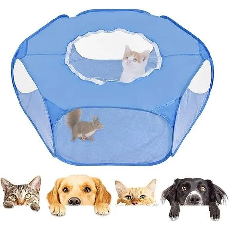 LTS FAFA Parc Pour Petits Animaux, Ten Te Cage Pour Animaux Compagnie, Parc à Animaux Pliable, Parc Petits Animaux, Avec Couvercle Supérieur Anti évasion, Pour Chaton Lapins Lapin Hamster Chinchillas (Bleu) 1 LTS FAFA Parc Pour Petits Animaux, Ten Te Cage Pour Animaux Compagnie, Parc à Animaux Pliable, Parc Petits Animaux, Avec Couvercle Supérieur Anti évasion, Pour Chaton Lapins Lapin Hamster Chinchillas (Bleu)