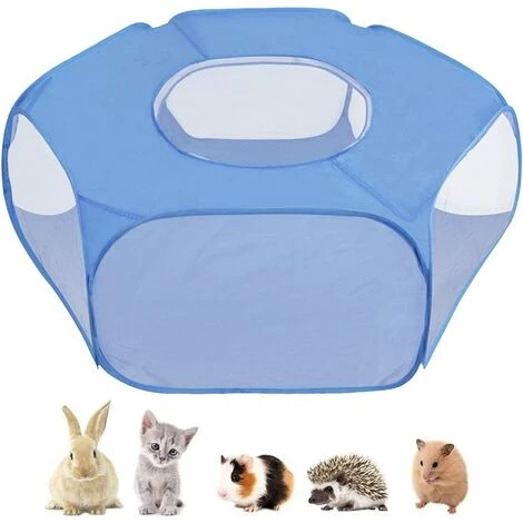 LTS FAFA Parc Pour Petits Animaux, Ten Te Cage Pour Animaux Compagnie, Parc à Animaux Pliable, Parc Petits Animaux, Avec Couvercle Supérieur Anti évasion, Pour Chaton Lapins Lapin Hamster Chinchillas (Bleu) 2 LTS FAFA Parc Pour Petits Animaux, Ten Te Cage Pour Animaux Compagnie, Parc à Animaux Pliable, Parc Petits Animaux, Avec Couvercle Supérieur Anti évasion, Pour Chaton Lapins Lapin Hamster Chinchillas (Bleu) – Image 2