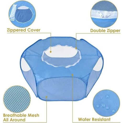 LTS FAFA Parc Pour Petits Animaux, Ten Te Cage Pour Animaux Compagnie, Parc à Animaux Pliable, Parc Petits Animaux, Avec Couvercle Supérieur Anti évasion, Pour Chaton Lapins Lapin Hamster Chinchillas (Bleu) 4 LTS FAFA Parc Pour Petits Animaux, Ten Te Cage Pour Animaux Compagnie, Parc à Animaux Pliable, Parc Petits Animaux, Avec Couvercle Supérieur Anti évasion, Pour Chaton Lapins Lapin Hamster Chinchillas (Bleu) – Image 4