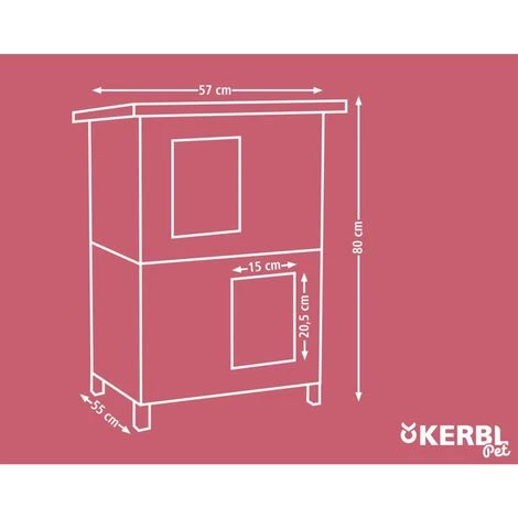 Maison D'extérieur Pour Chats Family 57x55x80 Cm Gris Et Blanc Kerbl - Multicolore 3 Maison D'extérieur Pour Chats Family 57x55x80 Cm Gris Et Blanc Kerbl - Multicolore – Image 3