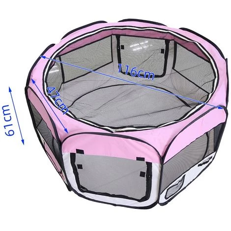 OOBEST Pet House Tent Pliable Très Grand Espace Tente Lit Parc Pour Pet Chiot Chiens Chats Étanche Centre D'exercice Chenil Rose 5 OOBEST Pet House Tent Pliable Très Grand Espace Tente Lit Parc Pour Pet Chiot Chiens Chats Étanche Centre D'exercice Chenil Rose – Image 5