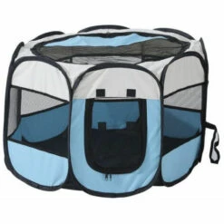 DENUOTOP Enclos Et Parc Pour Chien Parc à Chiots Chiens Enclos Pour Animaux Pliable Noir 91 X 91 X 58cm - Bleu -Niche, chenil, enclos et parc pour chien Soldes 2022 57589090 4