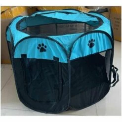 Parc à Chiots Chiens Enclos Pour Animaux Pliable Noir 91 X 91 X 58cm - Bleu Enclos Et Parc Pour Chien LITZEE -Niche, chenil, enclos et parc pour chien Soldes 2022 57657493 3