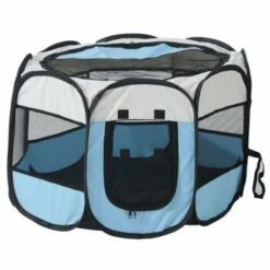 Parc à Chiots Chiens Enclos Pour Animaux Pliable Noir 91 X 91 X 58cm - Bleu Enclos Et Parc Pour Chien LITZEE -Niche, chenil, enclos et parc pour chien Soldes 2022 57657493 4