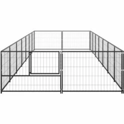 TRUE DEAL Chenil Noir 14 M² Acier -Niche, chenil, enclos et parc pour chien Soldes 2022 57822057 3