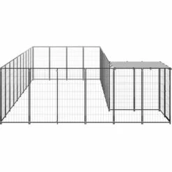 TRUE DEAL Chenil Noir 13,31 M² Acier -Niche, chenil, enclos et parc pour chien Soldes 2022 57822161 3