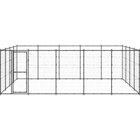 TRUE DEAL Chenil D'extérieur Pour Chiens Acier 24,2 M² 2 TRUE DEAL Chenil D'extérieur Pour Chiens Acier 24,2 M² – Image 2