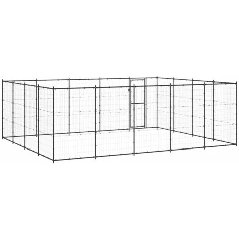TRUE DEAL Chenil D'extérieur Pour Chiens Acier 24,2 M² 4 TRUE DEAL Chenil D'extérieur Pour Chiens Acier 24,2 M² – Image 4