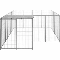 TRUE DEAL Chenil Argenté 8,47 M² Acier -Niche, chenil, enclos et parc pour chien Soldes 2022 57822251 3