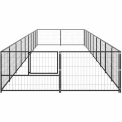 TRUE DEAL Chenil Noir 18 M² Acier -Niche, chenil, enclos et parc pour chien Soldes 2022 57825740 3