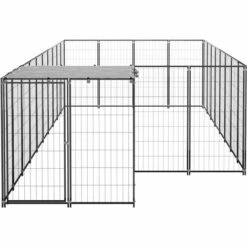 TRUE DEAL Chenil Noir 10,89 M² Acier -Niche, chenil, enclos et parc pour chien Soldes 2022 57825962 3