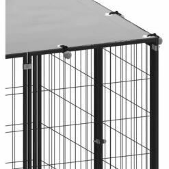 TRUE DEAL Chenil Noir 10,89 M² Acier -Niche, chenil, enclos et parc pour chien Soldes 2022 57825962 5