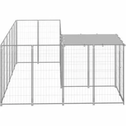 TRUE DEAL Chenil Argenté 4,84 M² Acier -Niche, chenil, enclos et parc pour chien Soldes 2022 57826353 3