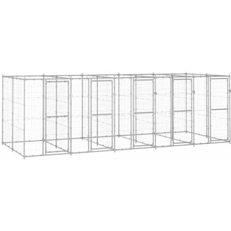 TRUE DEAL Chenil Extérieur Acier Galvanisé 12,1 M² 1 TRUE DEAL Chenil Extérieur Acier Galvanisé 12,1 M²