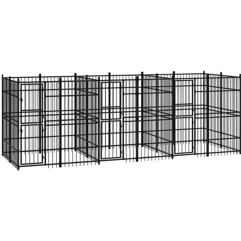 TRUE DEAL Chenil D'extérieur Pour Chiens Acier 11,06 M² 1 TRUE DEAL Chenil D'extérieur Pour Chiens Acier 11,06 M²