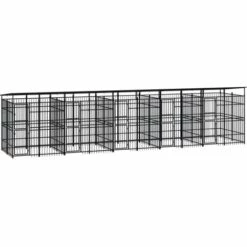 TRUE DEAL Chenil D'extérieur Avec Toit Pour Chiens Acier 18,43 M²