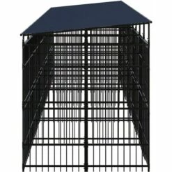 TRUE DEAL Chenil D'extérieur Avec Toit Pour Chiens Acier 18,43 M² -Niche, chenil, enclos et parc pour chien Soldes 2022 57827123 3