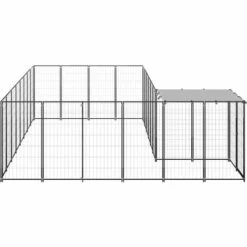 TRUE DEAL Chenil Noir 10,89 M² Acier -Niche, chenil, enclos et parc pour chien Soldes 2022 57829474 3