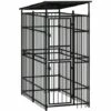 TRUE DEAL Chenil D'extérieur Avec Toit Pour Chiens Acier 1,84 M²