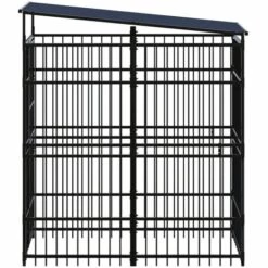 TRUE DEAL Chenil D'extérieur Avec Toit Pour Chiens Acier 1,84 M² -Niche, chenil, enclos et parc pour chien Soldes 2022 57830450 3