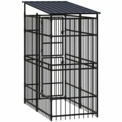 TRUE DEAL Chenil D'extérieur Avec Toit Pour Chiens Acier 1,84 M² -Niche, chenil, enclos et parc pour chien Soldes 2022 57830450 4