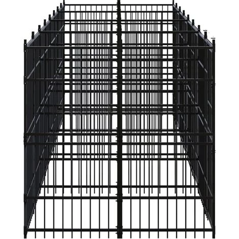 TRUE DEAL Chenil D'extérieur Pour Chiens Acier 14,75 M² 3 TRUE DEAL Chenil D'extérieur Pour Chiens Acier 14,75 M² – Image 3